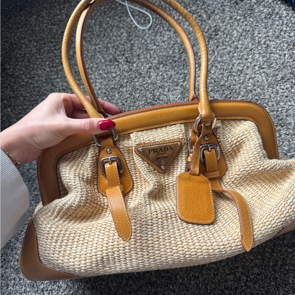 Prada Tan and Cream Satchel